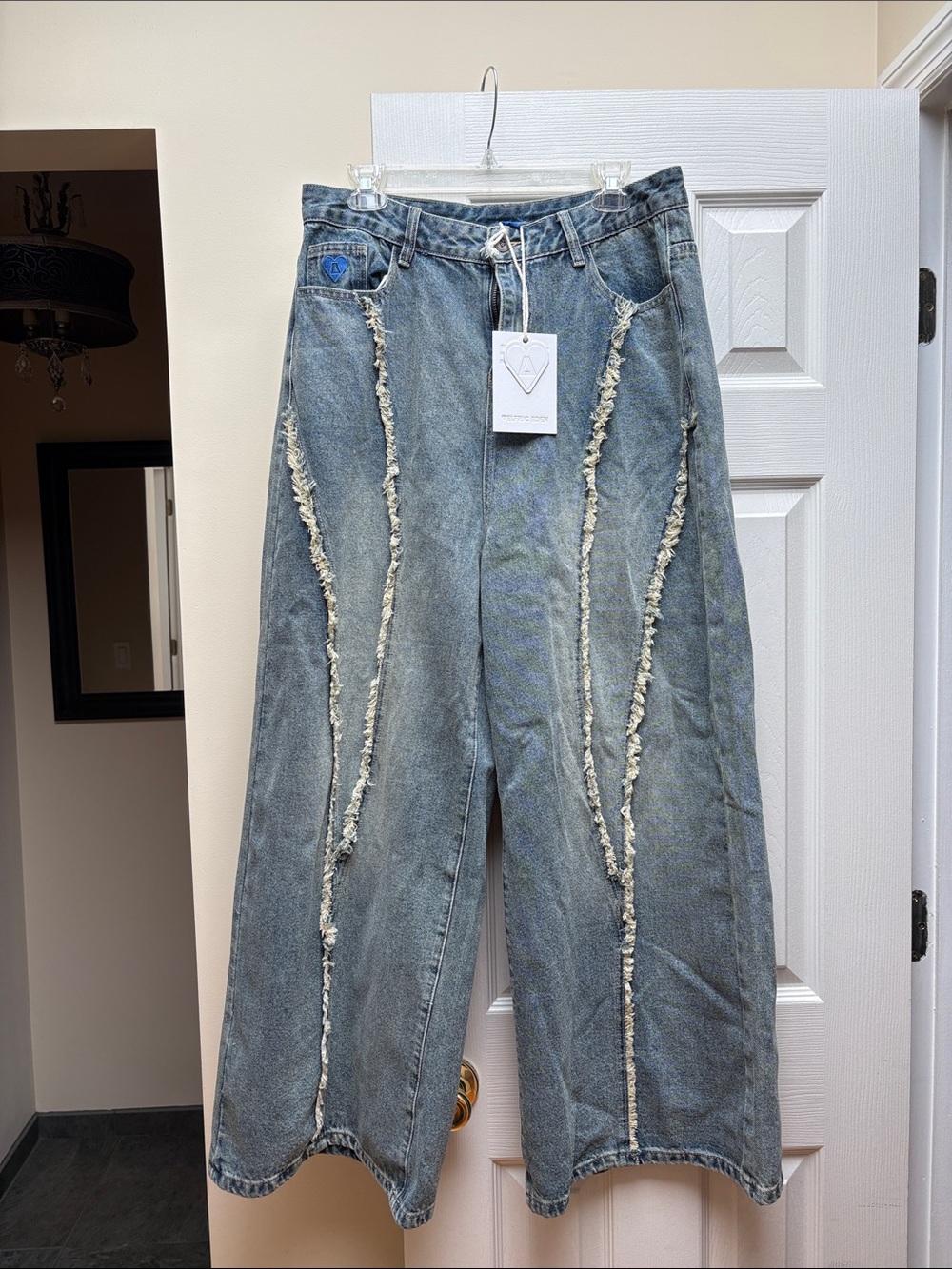 Aelfric EDEN jeans BAGGY FRINGE JEANS size 32 NWT